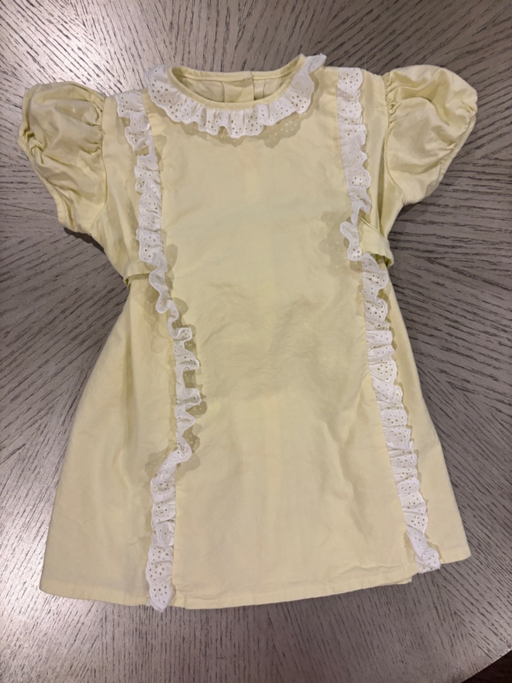 Hannah Kate Butter Yellow Ruffle Eyelet Dress